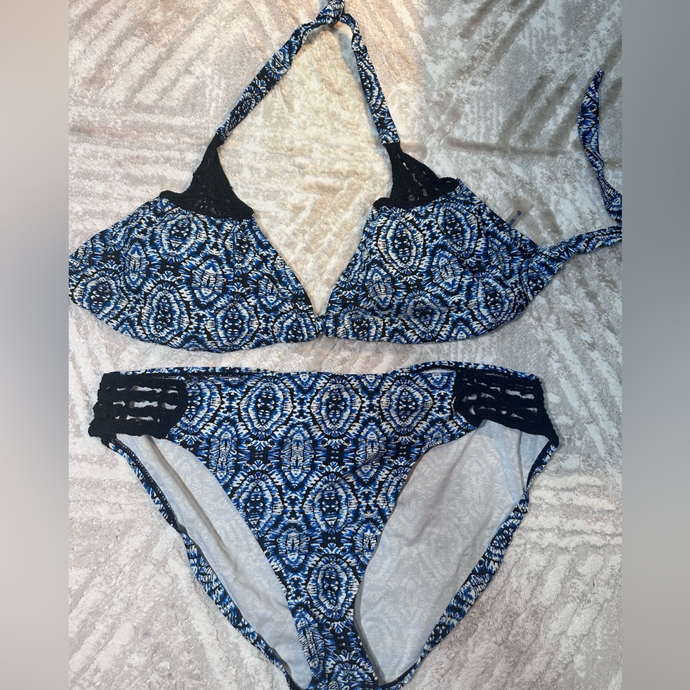 SWIMSUITS FOR ALL Plus Size Blue Crochet Bikini 💙🧵